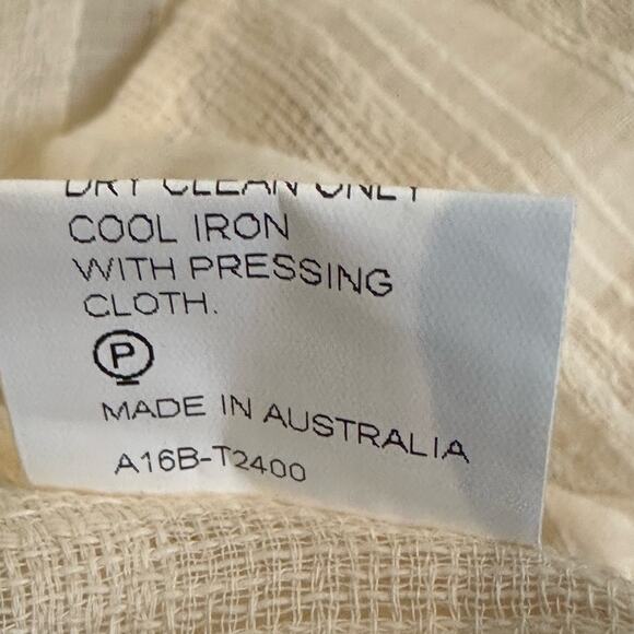 Bec & Bridge Cream Blue Embroidered Tassel Tie Open Back Sleeveless Top sz 4 EUC - Picture 10 of 10